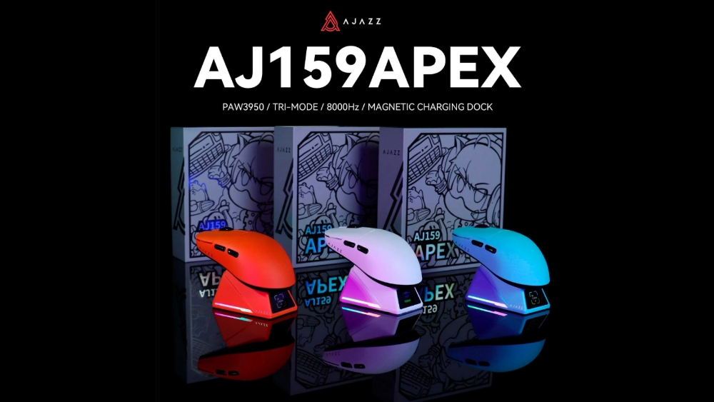 最大8,000Hzポーリングレート対応ゲーミングマウス「AJAZZ 159 APEX」が登場