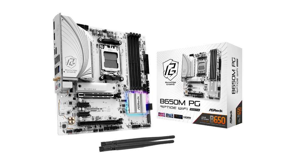 ASRock「B650M PG Riptide WiFi White」発売 - 高性能でコスパ抜群の白色ゲーミングマザーボード