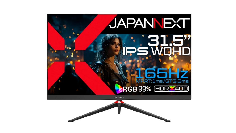 JAPANNEXT、31.5インチ WQHD対応165Hzゲーミングモニター「JN-IPS3152WQHDR165」を発売